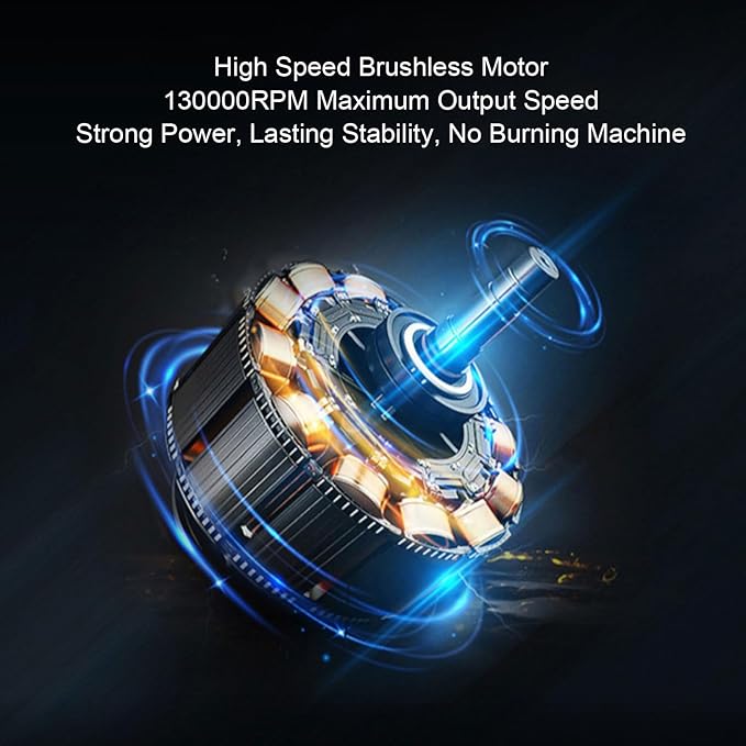 Compact Blower, 130000RPM Brushless Motor Electric Air Duster with 3 Gears Speed, 52m / s Wind Speed, Fast Charging for Home, Cars, Office Use