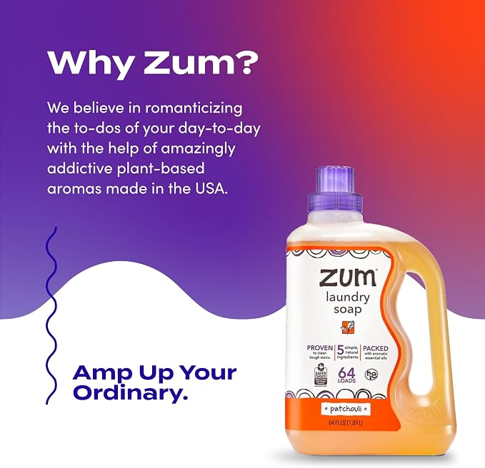 Zum, Laundry Liquid Clean Patchouli, 64 Fl Oz