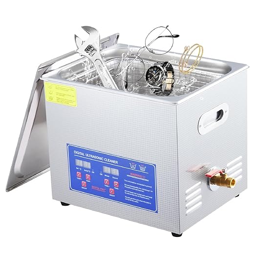 10L/2.64Gal Heavy-Duty Ultrasonic Cleaner 240W 40kHz - Industrial-Grade Heated Cleaning Machine with Digital Timer, for Watches, Eyeglasses, Jewelry, Dental Tools & Industrial Parts