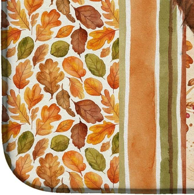 Caroline's Treasures Tricolor English Setter Heirloom Fall Dish Drying Mat Absorbent Dish Drying Mat Pad for Kitchen Counter Dish Drainer Mat for Countertop, 14 x 21", Multicolor