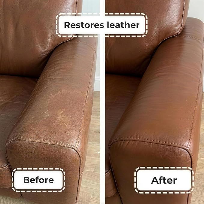 Leather Restoration Cream - Repairs Scratches, Scuffs, Fading & Worn Spots - with Shea Butter, Jojoba, Avocado & Beeswax - Fast-Drying, Non-Staining, No Sticky - Residue Care Kit (1pc)