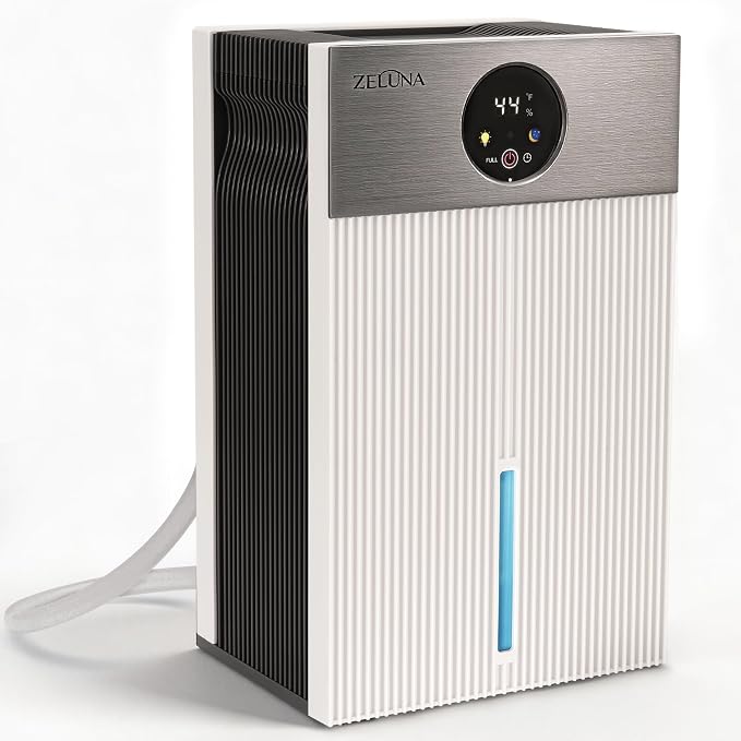 Small Dehumidifier with Drain Hose for Home | 66 OZ Water Tank, Quiet Sleep Mode, 3/6/9/12H Timer, Auto Shut-Off, Portable Mini Dehumidifiers For Bedroom Up to 650sq ft