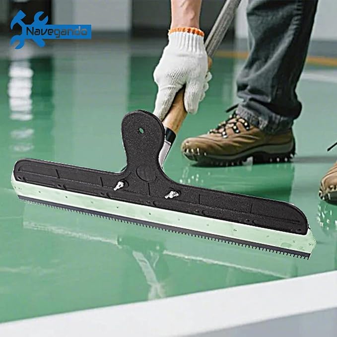 56cm Epoxy Floor Squeegee,Notched Squeegee for Epoxy & Self-Leveling Concrete Rake,5mm Bilateral Notched Blade, Wide Plastic Spreader for Garage, Industrial, and DIY Floor Coating