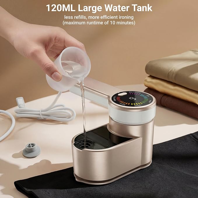 Travel Steamer for Clothes, 2-in-1 Portable Steamer & Travel Iron, 1200W Handheld Garment Steamer with 6 Modes, 180° Rotatable Steam Head, 30s Fast Heat-Up, 120ML Tank – 110V Only