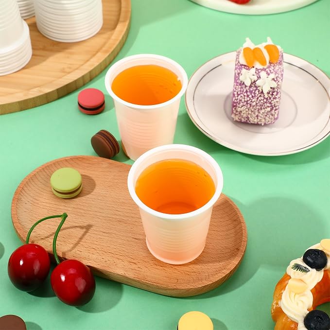 Eaasty 1000 Pcs White Plastic Cups Bulk 5 Oz/150 ml White Disposable Plastic Drinking Cups Disposable Drinking Tumblers Bulk for Tasting, Birthday Parties, Picnic, BBQ, Wedding
