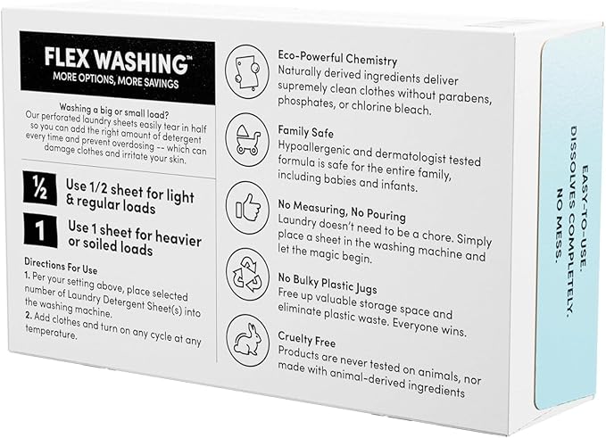 Clean Revolution Laundry Detergent Sheets, 200 Sheets, 400 Loads of Laundry, Fresh Linen, Septic Safe, Dissolves Completely
