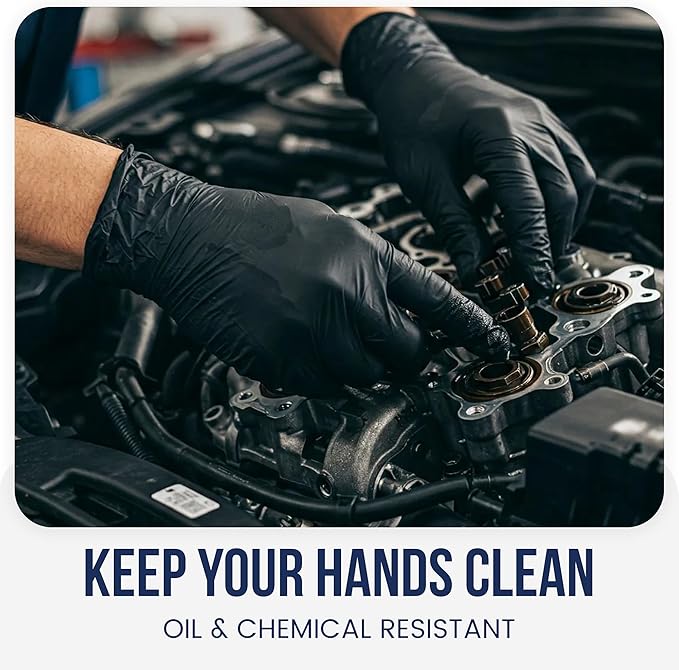 CLEAN SPACE PROJECT Black Nitrile Cooking Gloves, Heavy Duty 5.5 Mil, Disposable Food Grade, Latex Free Powder Free
