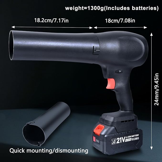 mini Cordless Dry Blower Small Leaf Blower Turbo Blades，130000RPM with 1 Battery，for Blowing dust Leaves Keyboards mainframes car Indoor Outdoor Lightweight