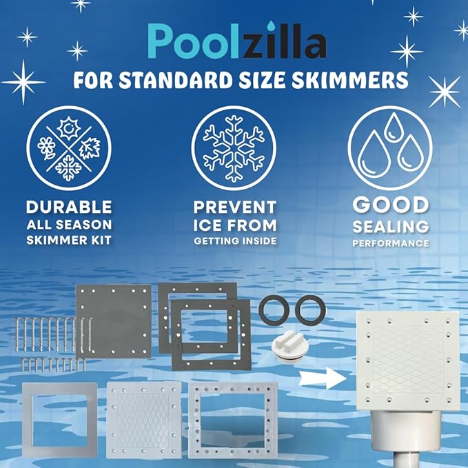 Poolzilla All Season Skimmer Kit for Above Ground Swimming Pools - Compatible with Hayward 1090, 1091, and Other Standard Size Skimmers - Pool Opening and Closing