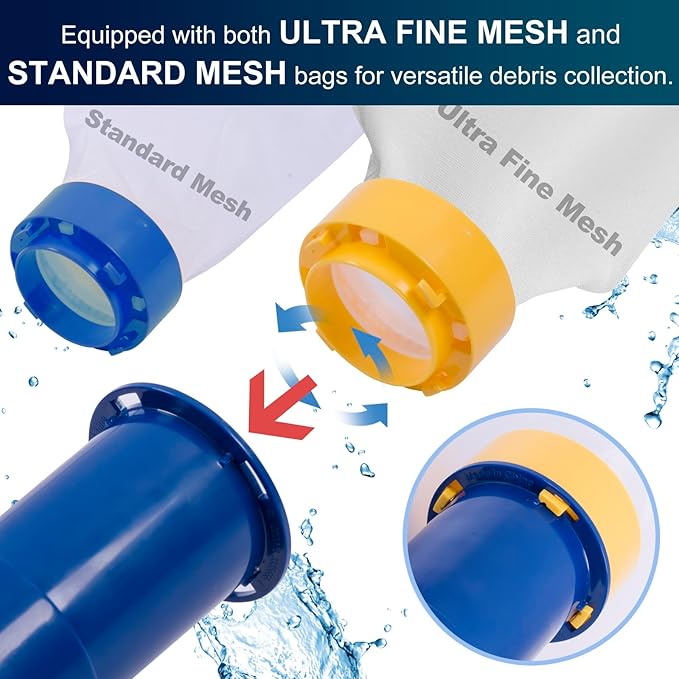 POOLAZA Pool Skimmer Net with Pole & Pool Vacuum Jet