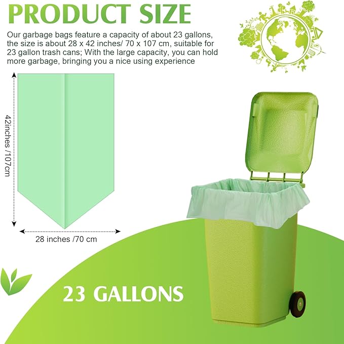 Zhanmai 60 Pcs 23 Gallon Trash Bags Large Portable Heavy Duty Garbage Bags Replacement Disposable Contractor Bags for Home Office Kitchen Camping Commercial Industrial Toilet Waste