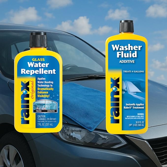 Rain-X White RX11806D Washer Fluid Additive-16.9 fl. oz, 500. ml & 800002243 Yellow Windshield Treatment, 7. Fluid_Ounces