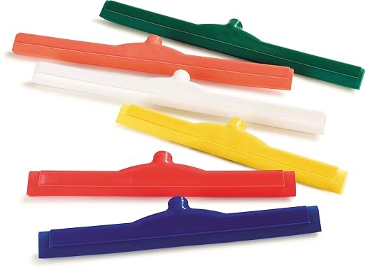 SPARTA 4156714 Plastic Floor Squeegee, Shower Squeegee With Double Foam For Window, Glass, Shower Door, Floor, Windshield, 18 Inches, Blue, (Pack of 6)