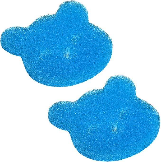M METERXITY 20-Pack Hot Tub Scum Absorber, 12x12 Cm/4.7x4.7 Inch Sponge Little Bear Pattern Scum Balls for Spa, Bathtub and Swimming Pool to Soak Up Oils Bathtub Accessories [Blue]