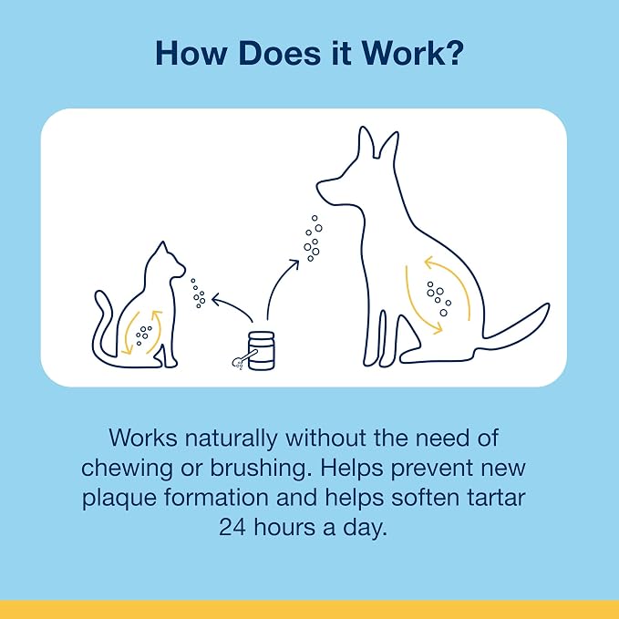 ProDen PlaqueOff Powder for Pets - Cat & Dog Breath Freshener - Plaque & Tartar Remover for Pet Oral Care - 60g