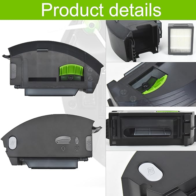 Replacement Dust bin Dustbin Box Module Compatible with iRobot Roomba Robot Vacuum i3 i3+ i4 i4+ i6 i6+ i7 i7+ i8 i8+ E5 E6 E7 J7 with Automatic Dirt Disposal Vacuum Cleaners