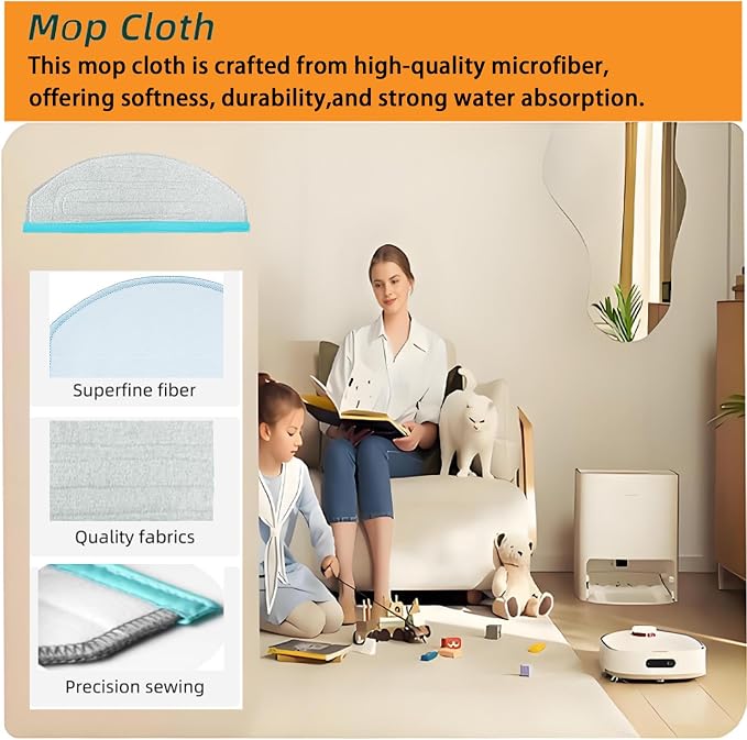 Replacement Mop Pads for Yeedi by ECOVACS Cube Robot Vacuum: 9Pack | Washable and Reusable Soft Mopping Pad, Parts, Accessories
