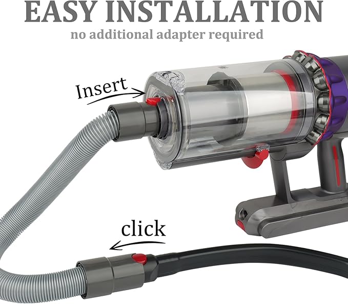Flexible Crevice Tool and Extension Hose for Dyson Cordless Vacuum Cleaner V15 V15s Gen5 V12 V11 V10 V9 V8 V7 Dryer Vent Cleaner Kit and Car Detailing Attachments
