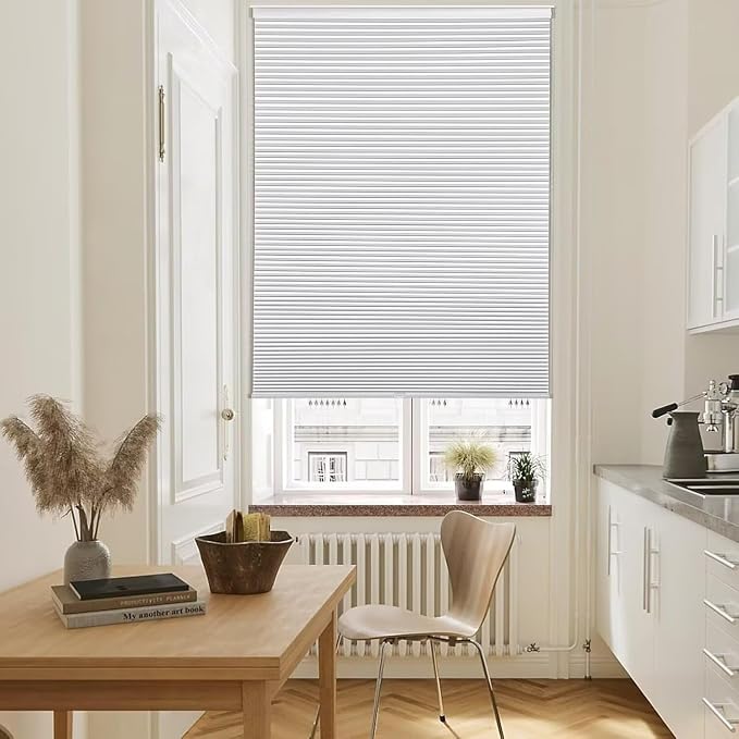 MYshade Cordless Blackout Cellular Shades, 1.5" Honeycomb Window Blinds for Bedroom & Nursery, Thermal Insulated, Noise Reducing, Privacy Shades, Inside or Outside Mount (47" W x 72" H, White)