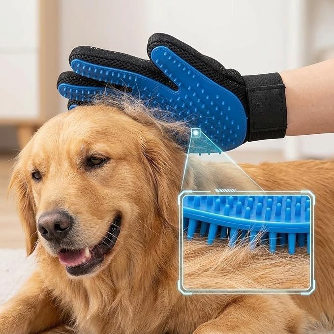 SUREMAX 3-in-1 Pet Hair Remover Set, Carpet Rake for Pet Hair with 54" Extendable Handle, Pet Grooming Glove & Lint Brush for Dogs Cats, Hair Removal Broom for Carpets, Rugs, Couch, Clothes, Furniture