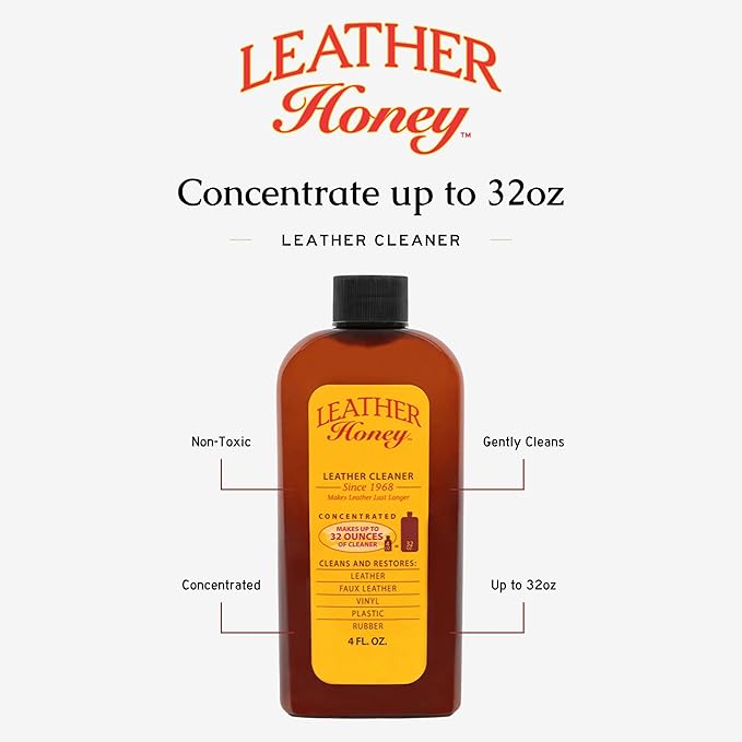 Leather Honey Complete Leather Care Kit Including 4 oz Cleaner and 16 oz Conditioner for use on Leather Apparel, Furniture, Auto Interiors, Shoes, Bags and Accessories