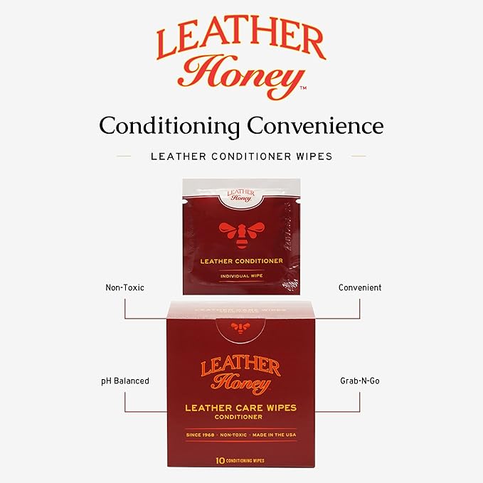 Leather Honey Combo Wipes with Conditioner and Cleaner Wipes