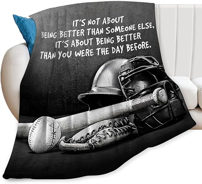 Tijuboni Baseball Sports Throw Blanket Baseball Gifts for Boys Girls Men Women Kids Adults Soft Flannel Fleece Blanket for Couch Sofa Bed Home Decor 50"x60"