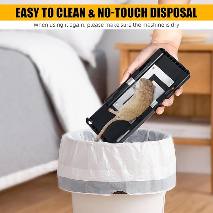 High Voltage Electric Mouse Trap Zapper, Instantly Kills Mice & Rats, No Touch Reusable Indoor Rat Killer Trap for Home, Kitchen, and Commercial Use,Safe and Effective Rodent Control
