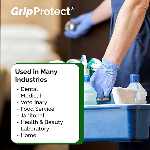 GripProtect Precise Nitrile Gloves 4 Mil – Chemical Resistant Nitrile Gloves with Grip for Mechanics, Tattoos, Food Prep & Cleaning - Medical Grade Disposable Gloves, Extra Large, 100