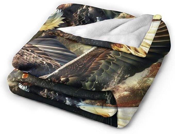 Tijuboni American Eagle Throw Blanket Eagle Gifts for Girls Boys Women Men Kids Adults Soft Flannel Fleece Blanket for Couch Sofa Bed Home Decor 40"x50"