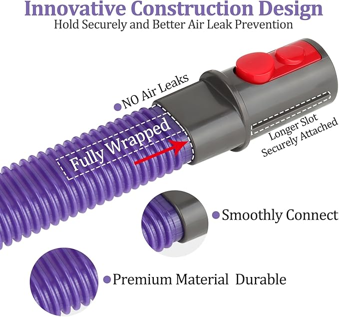 Dryer Vent Lint Vacuum Atttachments Kit and Crevice Tool for Dyson Gen 5 V15 V12 V11 V10 V8 V7 Detect Outsize Slim Absolute Cyclone Vacuum Cleaner Nozzle Flexible Dryer Lint Remove Hose Cleaner Kit