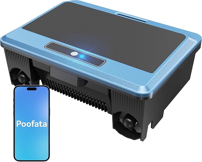 F1T Solar Powered Robotic Pool Skimmer Surface Cleaner with APP Support Dual Charging Options Smart Obstacle Avoidance 24/7 Continuous Cleaning Ideal for Above Ground Pool Blue