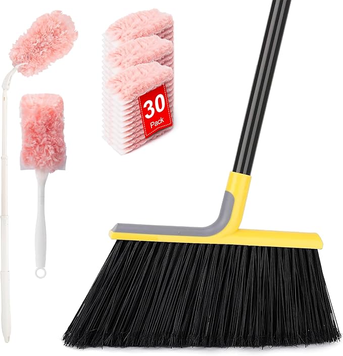 Outdoor Broom & 30Pcs 360° Duster Kit Pink