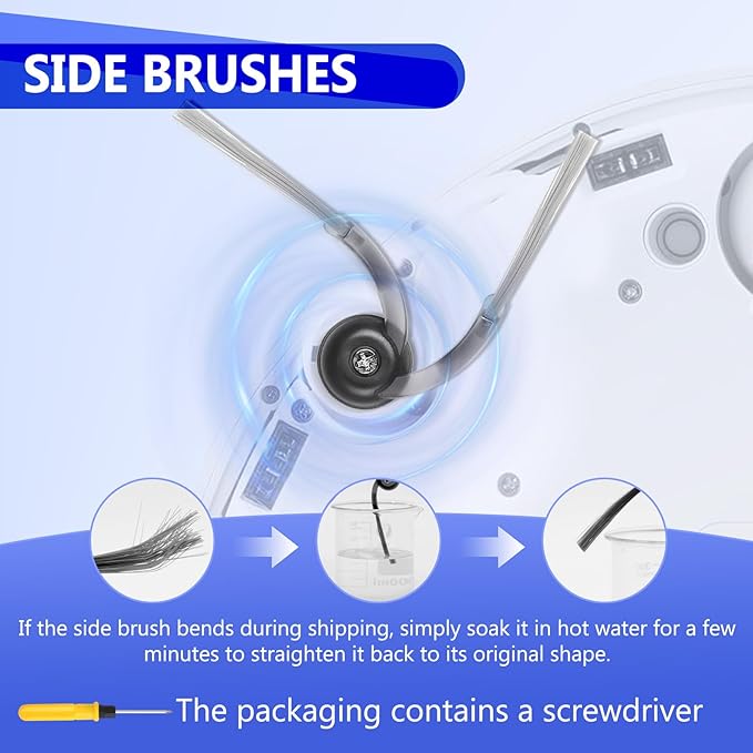 32 Pcs Q10 S5+ Replacement Accessories Compatible with Robo rock Q10 S5 / Q10 S5+ Robot Vacuum, 2 Main Brushes, 6 Mop Pads, 4 HEPA Filters, 6 Scent Tablets, 6 Side Brushes, 6Dust Bags