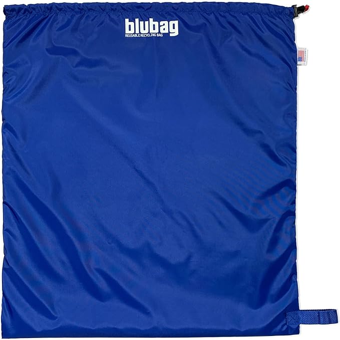 blubag Reusable Recycling Bag, 13-Gal Tall Kitchen, basic edition – Paracord Drawstring, Cinch Hardware, Dump Handle, 1-Pack