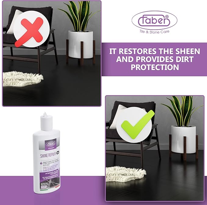 FABER Floor Shine Repair - Premium Floor Polishing Cream for Scratches & Defects, Re- Polishes, and Protects from Dirt - Perfect for Colored Glazed & Full Body Polished Porcelain Tiles, Pro & Home Use