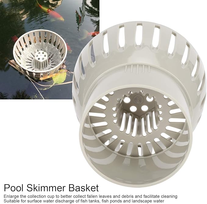 Pssopp Pool Skimmer Basket Plastic Swimming Pool Strainer Pool Filter Debris Leaf Collector Pond Cleaning Tool Pool Supplies Skimmers[90MM] Rakes, Skimmers, & Nets