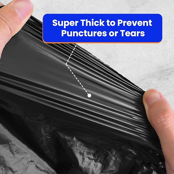 Berkley Jensen Heavy Duty Contractor & Industrial Bags - 42 Gallon, 32 Count - Black Contractor Trash Bags - 3 Mil Thick, Tear & Puncture Resistant - Ideal for Construction Cleanup & Professional Use