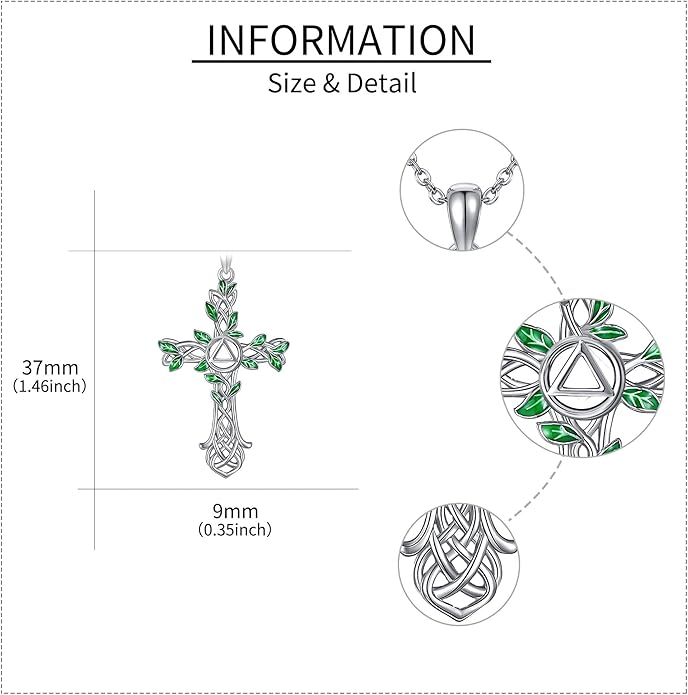 ONEFINITY Religious Cross Pendant Necklace Sterling Silver Origami Cross Pendant Gifts for Women Men Jewelry
