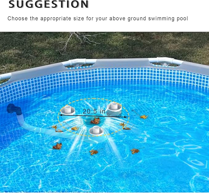 Above Ground Pool Skimmer,No Installation Required, no Adjustable Bracket Required,Comes with 10 Filter Socks, Perfect for Women，Tri-Float Spin Pool Skimmer,Best NEW (Turquoise)