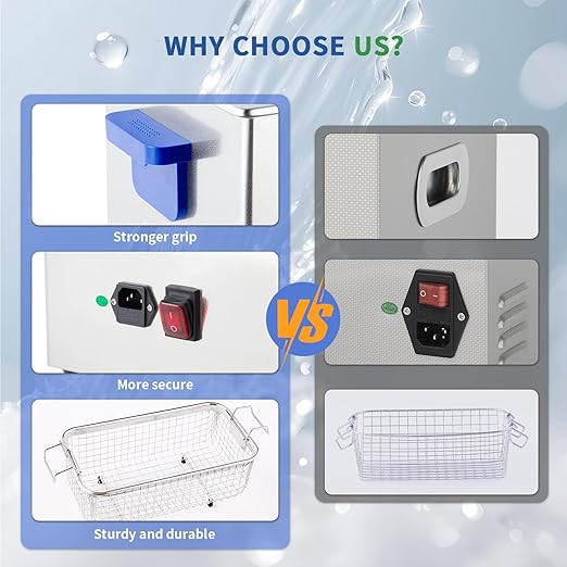 DK SONIC Ultrasonic Cleaner 4L 120W, Ultrasonic Jewelry Cleaner with Intelligent Mechanical Timer, Heater &Power Adjustable Function for Glasses, Necklaces, Watches Cleaning