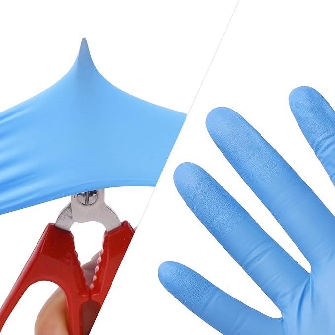 TitanFlex Disposable Heavy Duty Industrial Nitrile Gloves, Latex Free, Food Safe, Powder Free, Mechanic Gloves, 100-ct Box (Large)