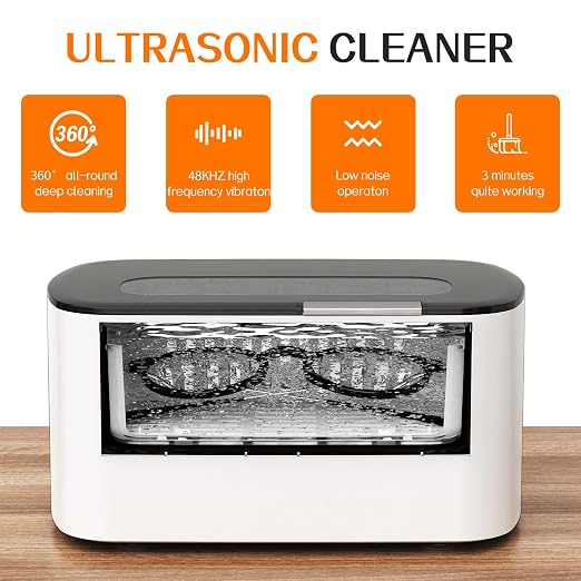 KECOOLKE Ultrasonic Jewelry Cleaning Machine, 600ml Sonic Cleaner with Digital Timer for Eyeglasses, Rings, Silver，Cleaner Solution for Gifts