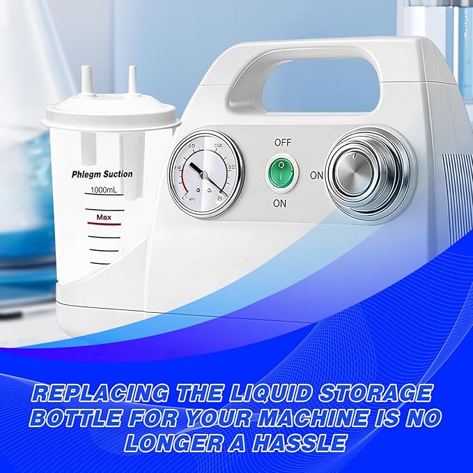 1000ml Liquid Storage Bottle Kit for Portable Suction- Collection Bottle, Main Suction Tube, Connection Tube and Air Filter
