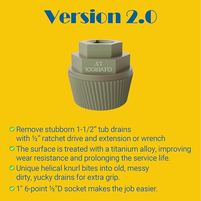 1.5'' Tub Drain Extractor, 8PCS Pipe Nipple Extractor Set with 1-inch Socket, Remove the Old, Broken, Stubborn, Rusted Drain Tub Bathtub Remover, Strong Grab Plumbing Tools with Storage Case