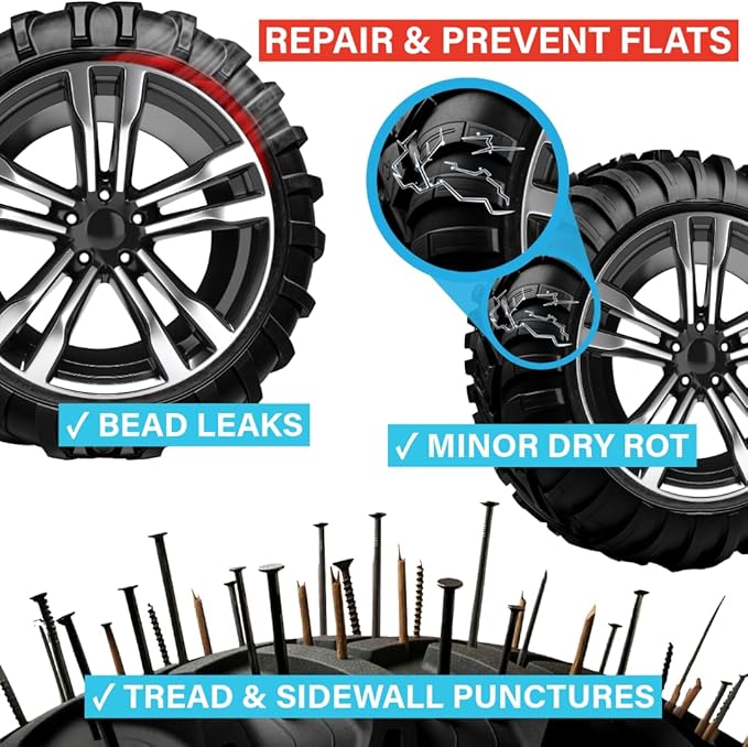 TireJect 5-in-1 Off-Road Tire Sealant - Gallon Kit to Repair and Prevent Flat Tires (applicate up to 16 ATV Tires, Large Tractors, Farm Equipment & More!)