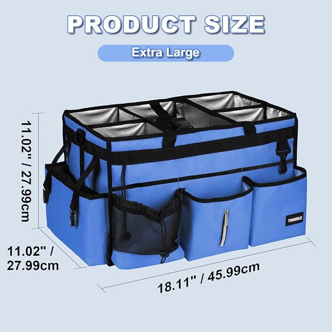 Extra-Large Wearable Cleaning Caddy With Detachable Divider,Cleaning Caddy For Cleaning Supplies Large Cleaning Supply Caddy With Adjustable Shoulder Strap & Waist Belt For Cleaners
