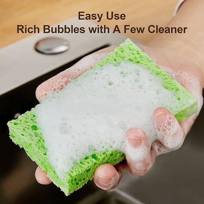JOYMOOP Hands-Free Mop and Bucket with Wringer Set with Colorful Compressed Sponges, Househould Cleaning Tool of Floor Mop and Cellulose Sponges