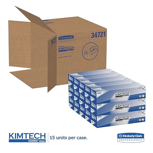 Kimtech Science Kimwipes, Delicate Task Wiper, 2-Ply, 14.7 x 16.6, White, 90/Box