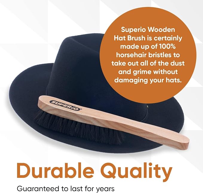 Hat Brush Horsehair Felt Hat Cleaner, Horse Hair Brush for Baseball Cap, Cowboy Hats, Shoes, and Clothes Brush, Soft Bristles Wooden Cleaning Brush, Durable Dust and Lint Remover, 6 Pack - Superio